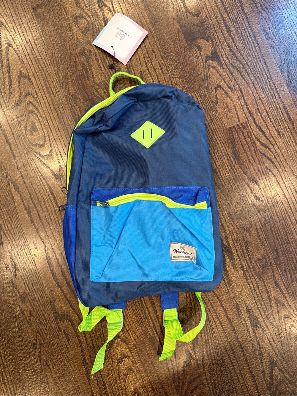 Wandeful Blue & Lime Everyday Backpack for back to school